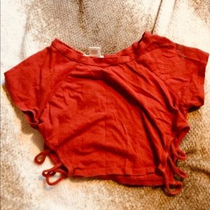Red American eagle crop top